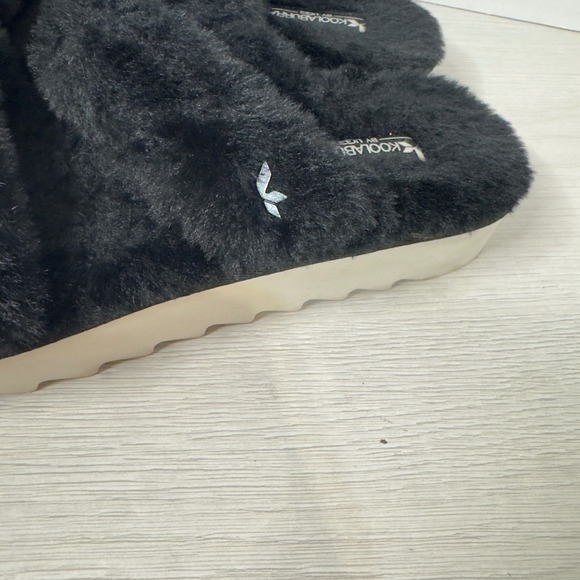 Koolaburra by UGG Furry Black Slides Women's Size 8‎ Plush Slip On Sandals - Picture 4 of 9